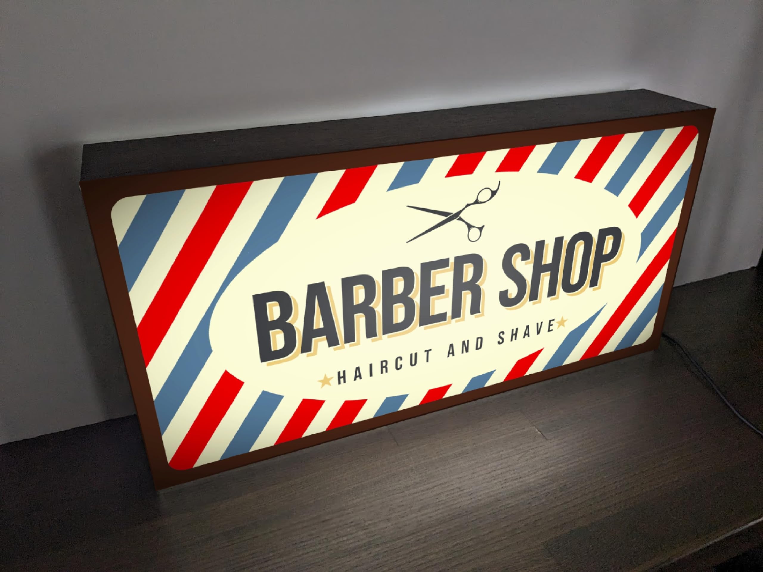 【Lサイズ】バーバー 理容 ヘアーサロン 床屋 看板 置物 雑貨 ライトBOX Lサイズ】バーバー ヘアーサロン 理容室 床屋 看板 置物 雑貨
